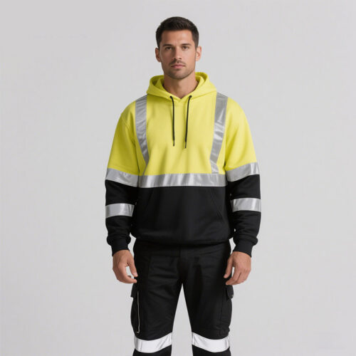 Reflective Hi Vis FR Work Hoodie Jacket - Workwear & U...
