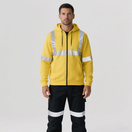 Reflective Hi Vis FR Work Hoodie Jacket - Workwear & U...